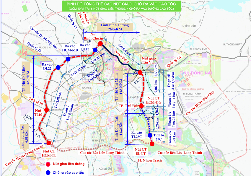 Tuyến đường Vành đai 3 đi qua những quận huyện nào ở TPHCM