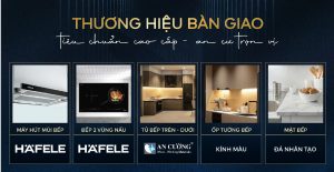 Fenica do DTSG phân phối sở hữu tiêu chuẩn bàn giao bếp cao cấp với thiết bị Häfele, tủ bếp An Cường, mặt bếp đá nhân tạo và kính ốp bếp hiện đại, mang đến không gian sống tiện nghi.