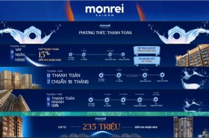 Monrei Saigon mang đến nhiều phương thức thanh toán ưu đãi, hỗ trợ lãi suất và tiến độ thanh toán linh hoạt
