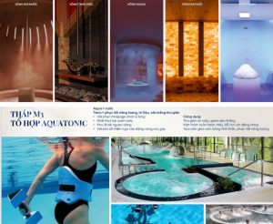 Tổ hợp Aquatonic tại Monrei Saigon với nhiều liệu pháp chăm sóc sức khỏe và phục hồi năng lượng.