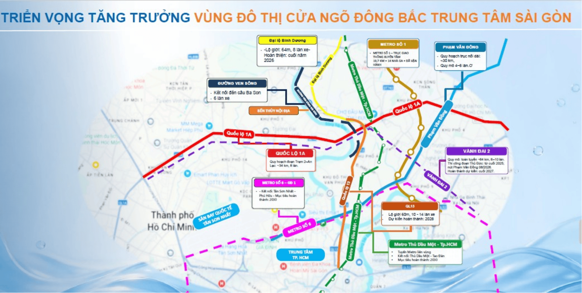 Serena Riverside và mạng lưới hạ tầng giao thông tại khu vực cửa ngõ Đông Bắc TP.HCM.