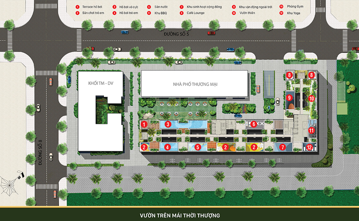 Tiện ích nội khu tổng thể của dự án