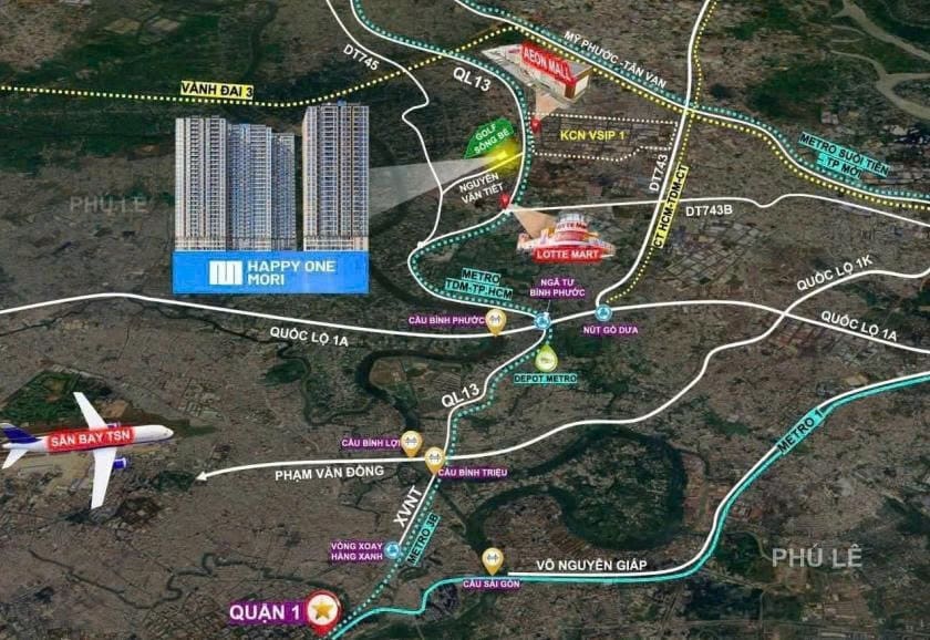 vị trí dự án Happi One Mori