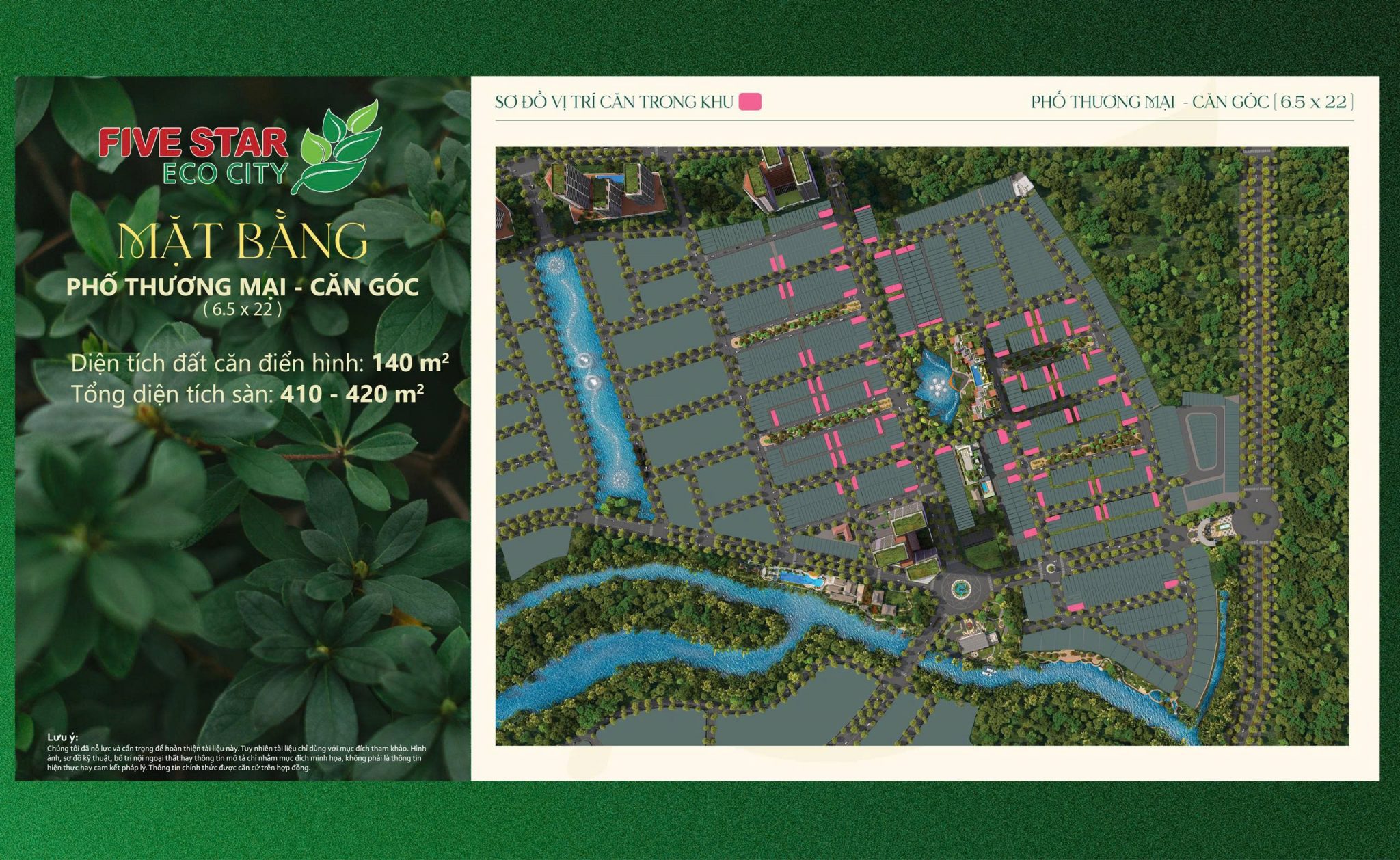 Mặt bằng vị trí Nhà phố Thương mại của Five Star Eco City