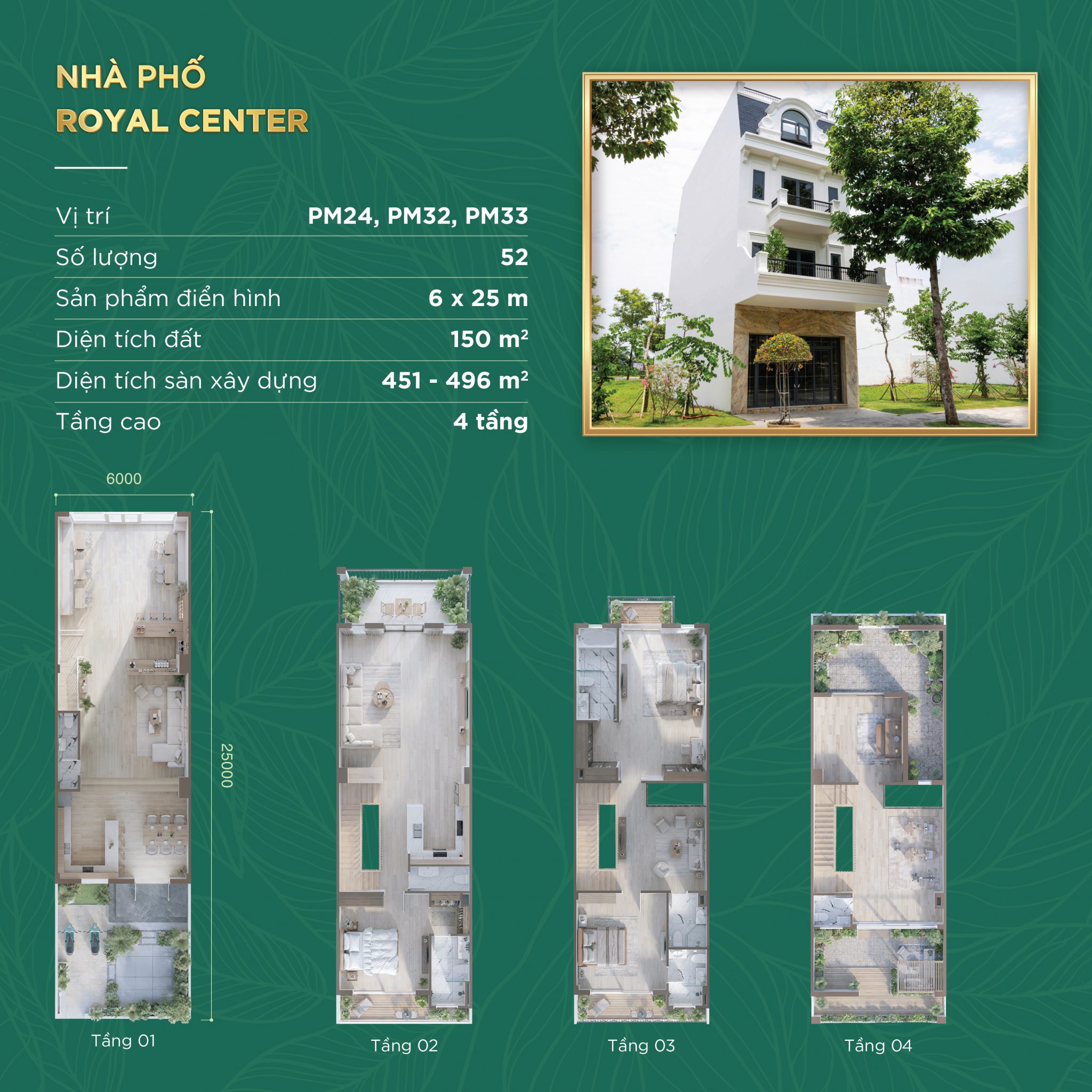 Mặt bằng vị trí Nhà phố The Royal Center của Five Star Eco City