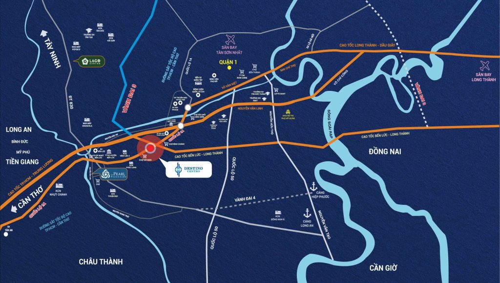 Sơ đồ vị trí kết nối giao thông và liên kết vùng chiến lược dự án căn hộ Destino Centro